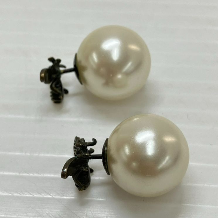 美品】ディオール DIOR トライバル Bee 蜂 ピアス レジンパール