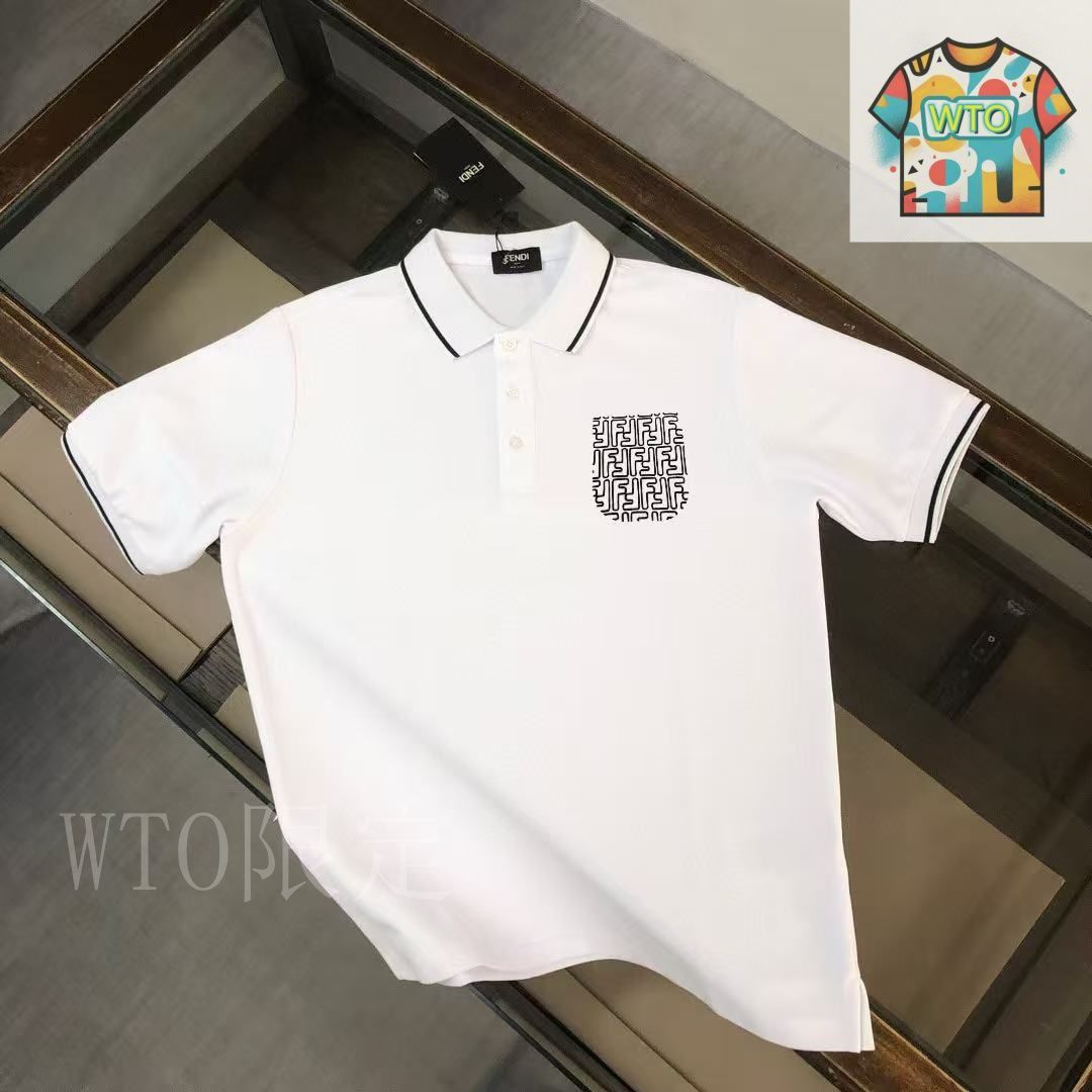 FENDIフェンディメンズ ポロシャツM Fendi Black Piquet Polo Shirt (FENDI/ポロシャツ) BLACK