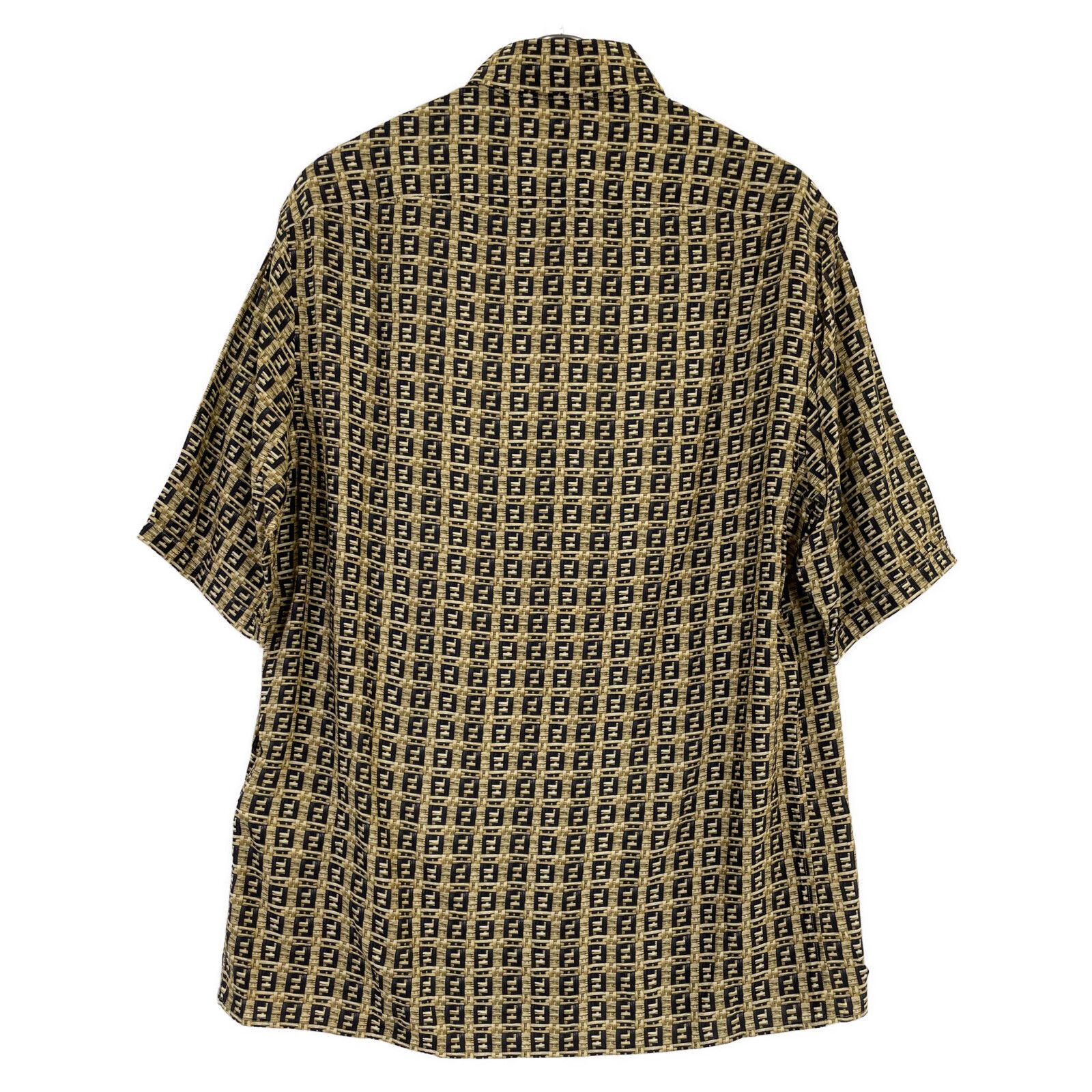 FENDI ♪ プリント シルクシャツ FS0795AUVQF0U6K FENDI フェンディ ﾌﾞﾗｳﾝ FS0795 20年製 FFﾓﾁｰﾌﾌﾟﾘﾝﾄ ｼﾙｸｼｬﾂ 38
