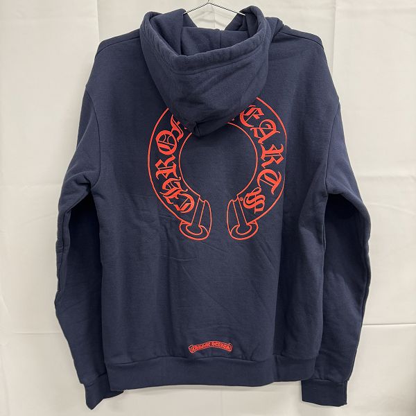 CHROME HEARTS ネイビー パーカー CHROME HEARTS/クロムハーツ ホースシュープリント プルオーバー