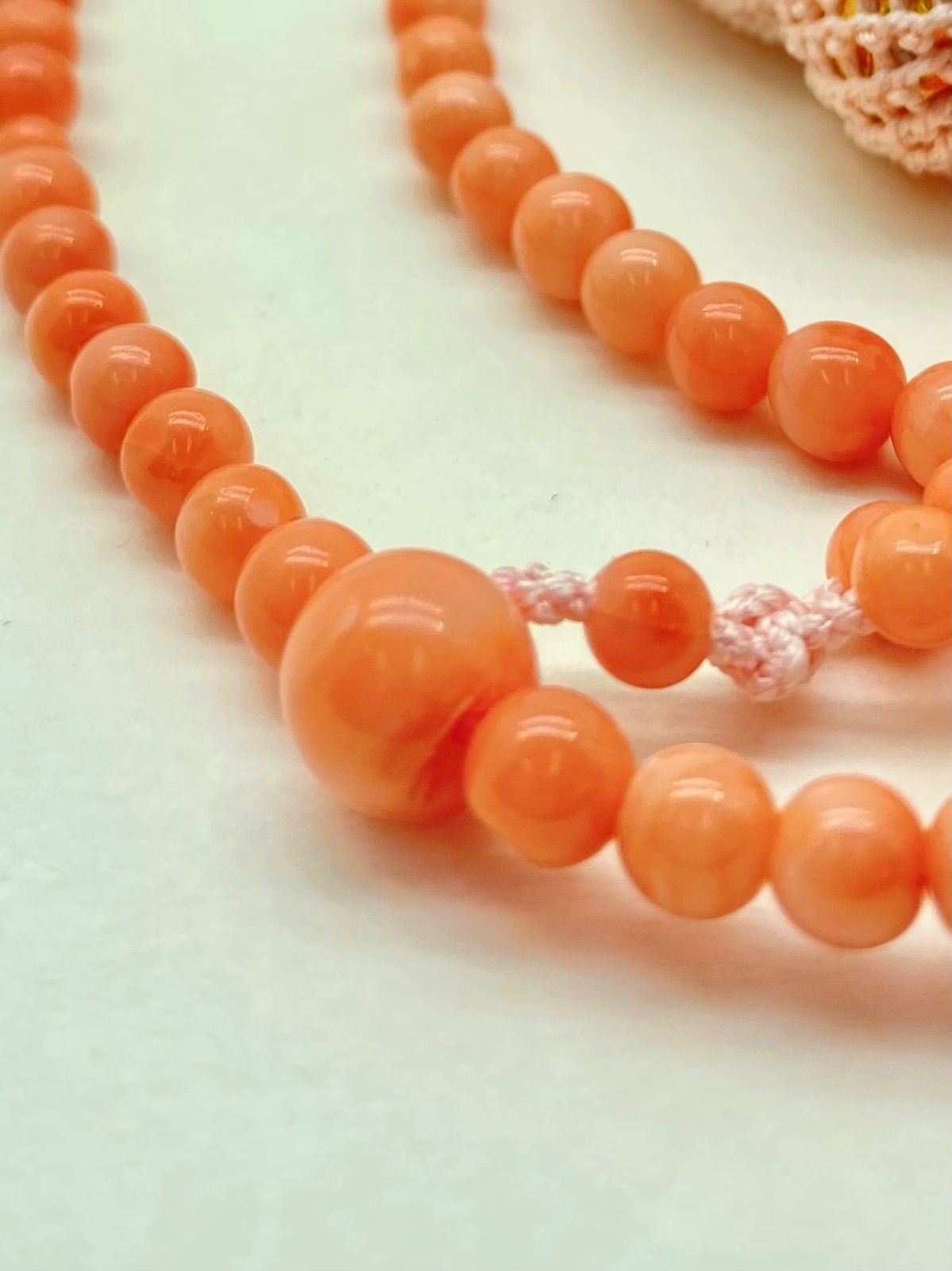 美品]ピンク珊瑚 数珠 Pink coral beads fkip.unmul.ac.id