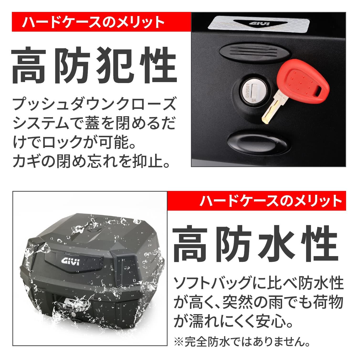 GIVI(ジビ) バイク用 リアボックス 42L 未塗装ブラック ブラック