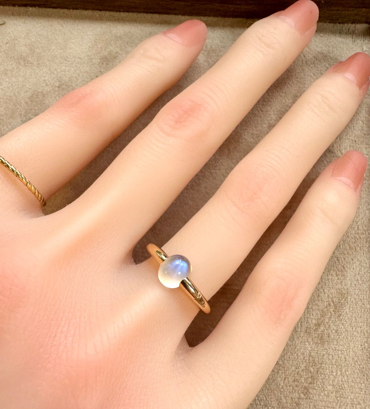 ポメラート◇9号*マーマノンマーマ*ムーンストーンリング750PG*指輪