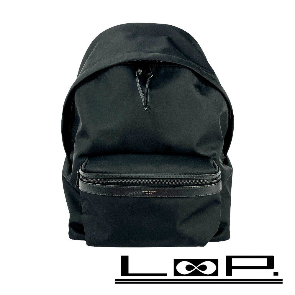 サンローランパリ 534967 ナイロン×レザー バックパック ブラック シティ バックパック（ECONYL®/スムースレザー/ナイロン
