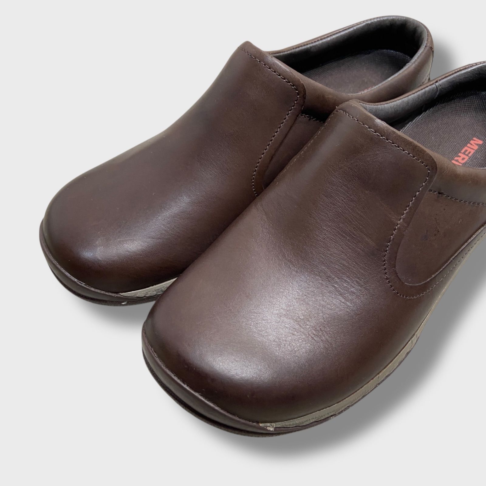 レザークロッグサンダル ブラウン