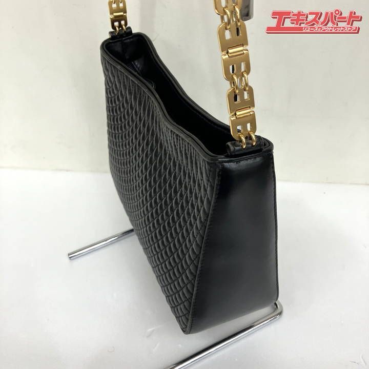 BALLY バリー ワンショルダーバッグ Bロゴ チェーン ゴールド ブラック  