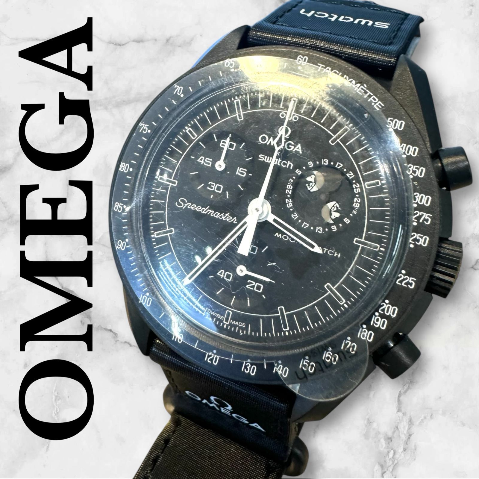 ☆新品未使用 シール付き☆OMEGA Swatch オメガ スウォッチ SO33B700 ムーンウォッチ ミッション トゥ ムーン スヌーピー  ブラック - メルカリ