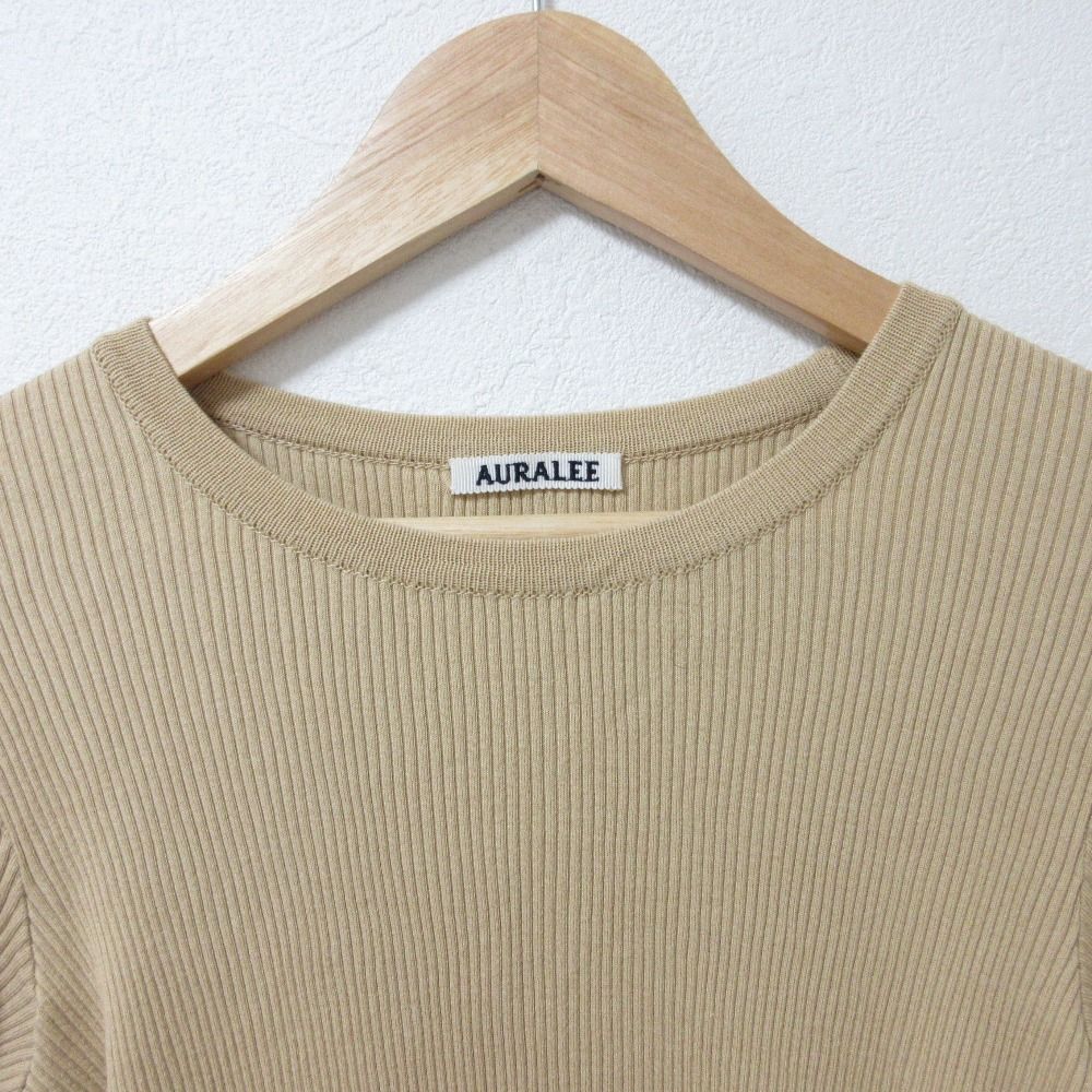✨極美品✨AURALEE 【オーフリ】リブニット　ギザ UネックリブT サイズ1 美品 21AW AURALEE オーラリー GIZA HIGH GAUGE RIB KNIT ロング