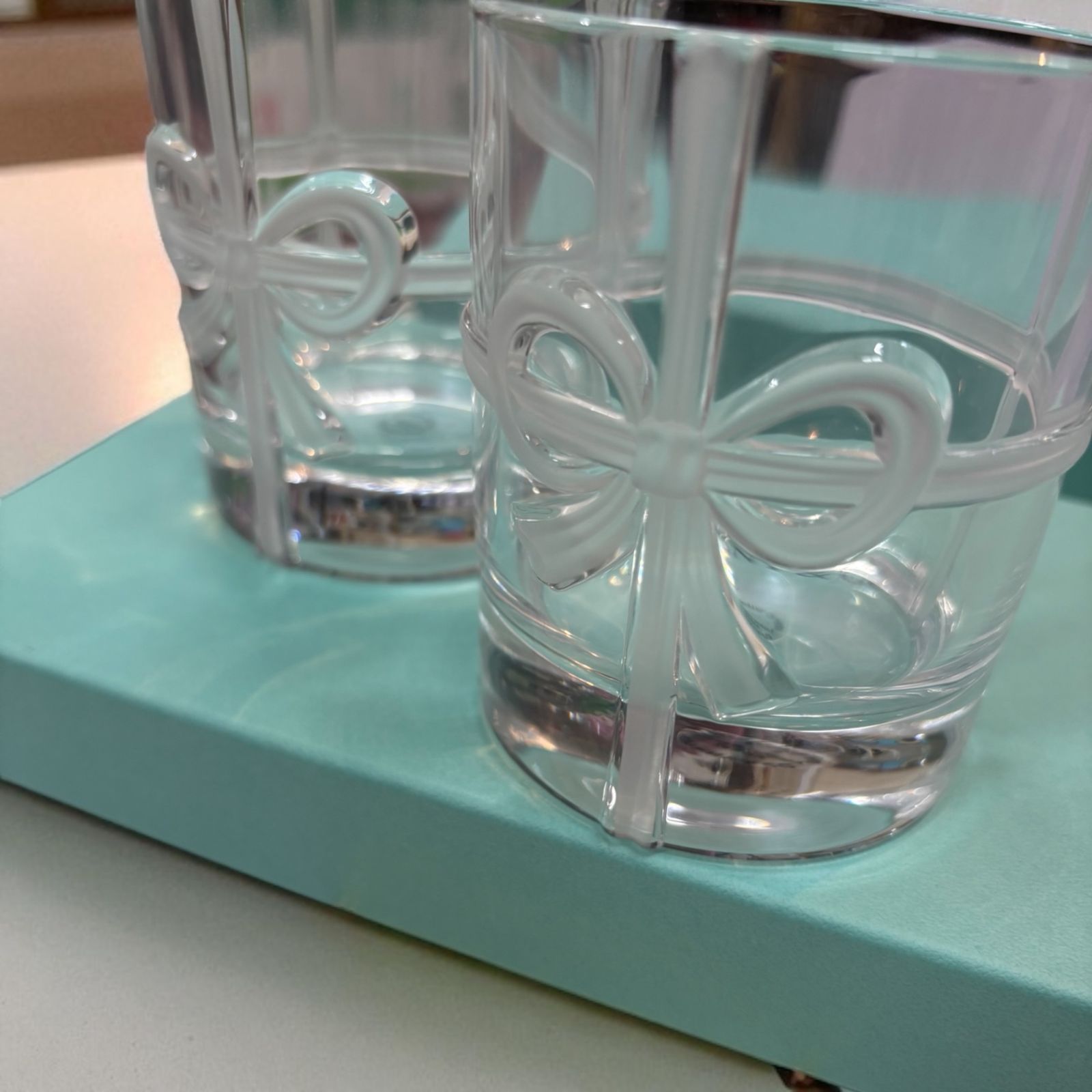 Tiffany &amp; Co. - 【新品】ティファニー　ボウグラスセット　ペアグラス 楽天市場】美品 Tiffany&Co. ティファニー ボウグラス リボン