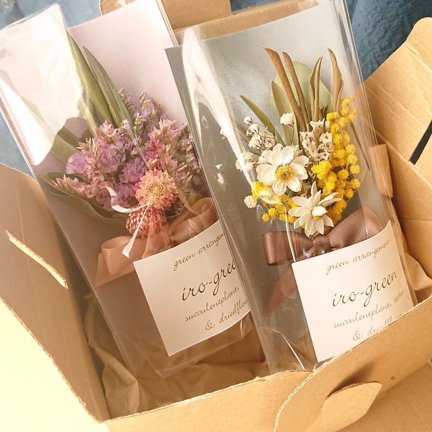 ドライフラワーミニスワッグ2個セット（パッケージ入り）No.62