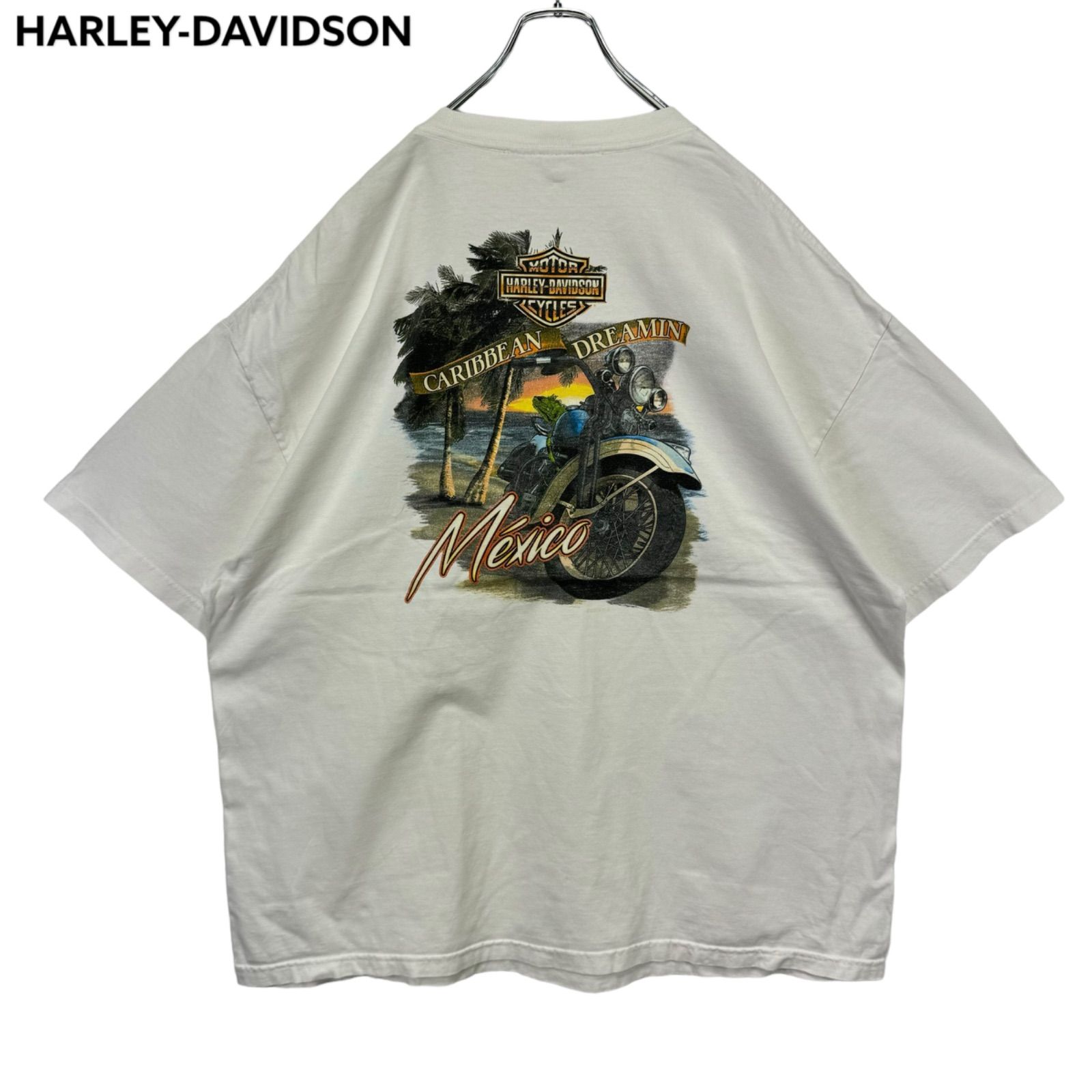 レア○vintage《ハーレーダビッドソン》両面プリントTシャツ/ブラウン 