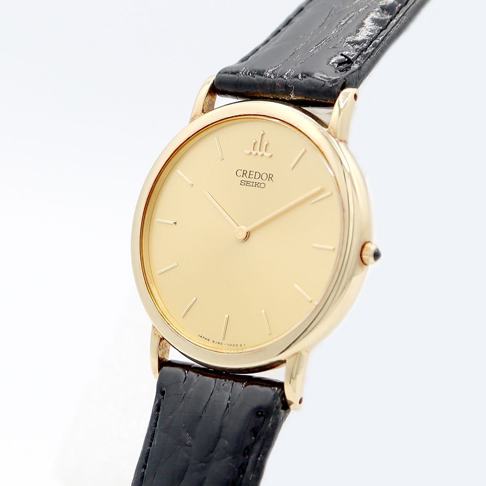 電池交換済 SEIKO セイコー クレドール 金無垢 8J80-7000 ゴールド