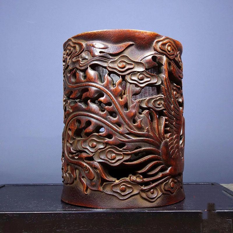 竹 彫り 龍鳳 筆箱 書道具 文房具 工芸品美術品 置物 竹 彫り 龍鳳 筆箱 書道具 文房具 工芸品美術品 置物 - メルカリ