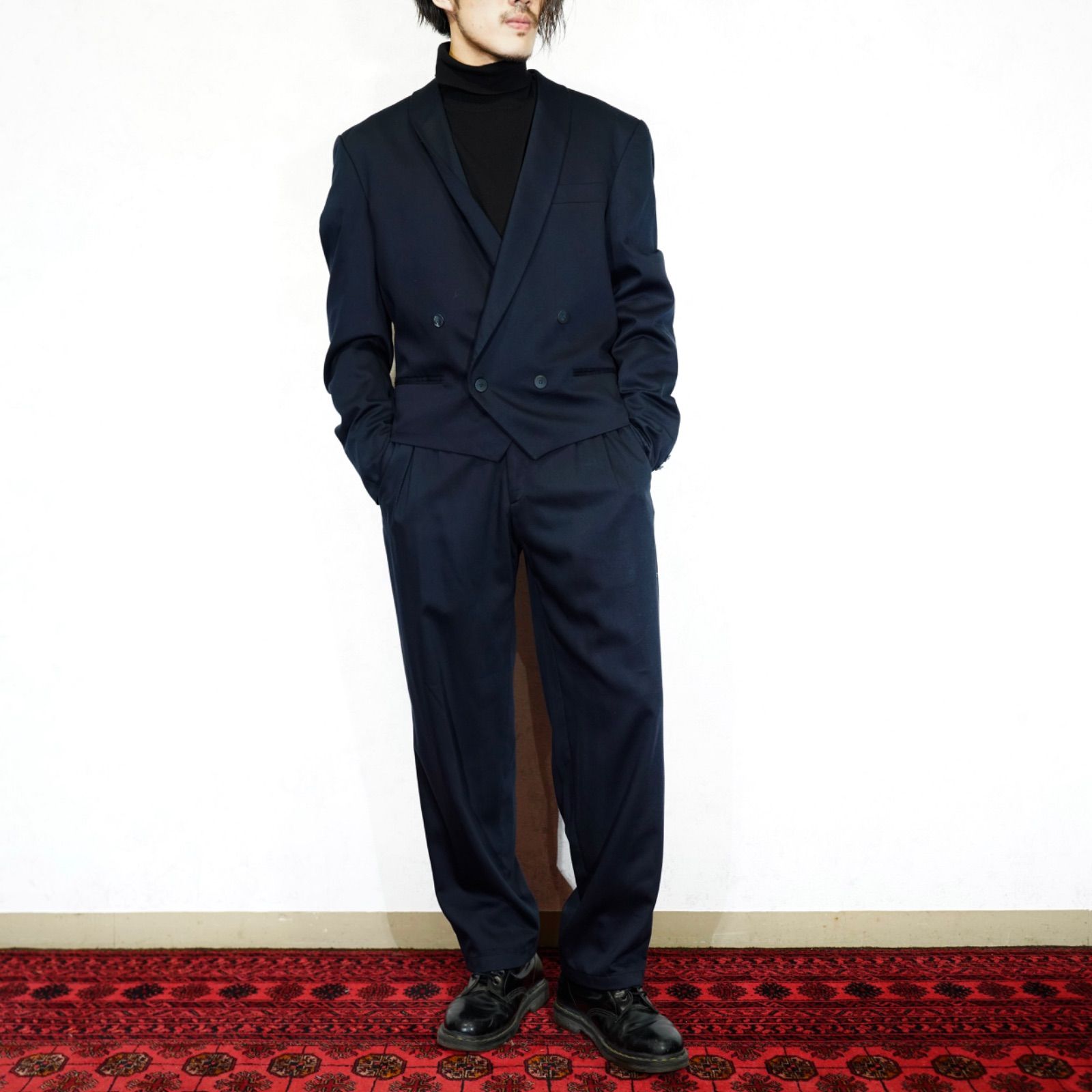 Navy Vintage EU - VINTAGE Shorts NAVY JACKET SET UP DESIGN LENGTH 