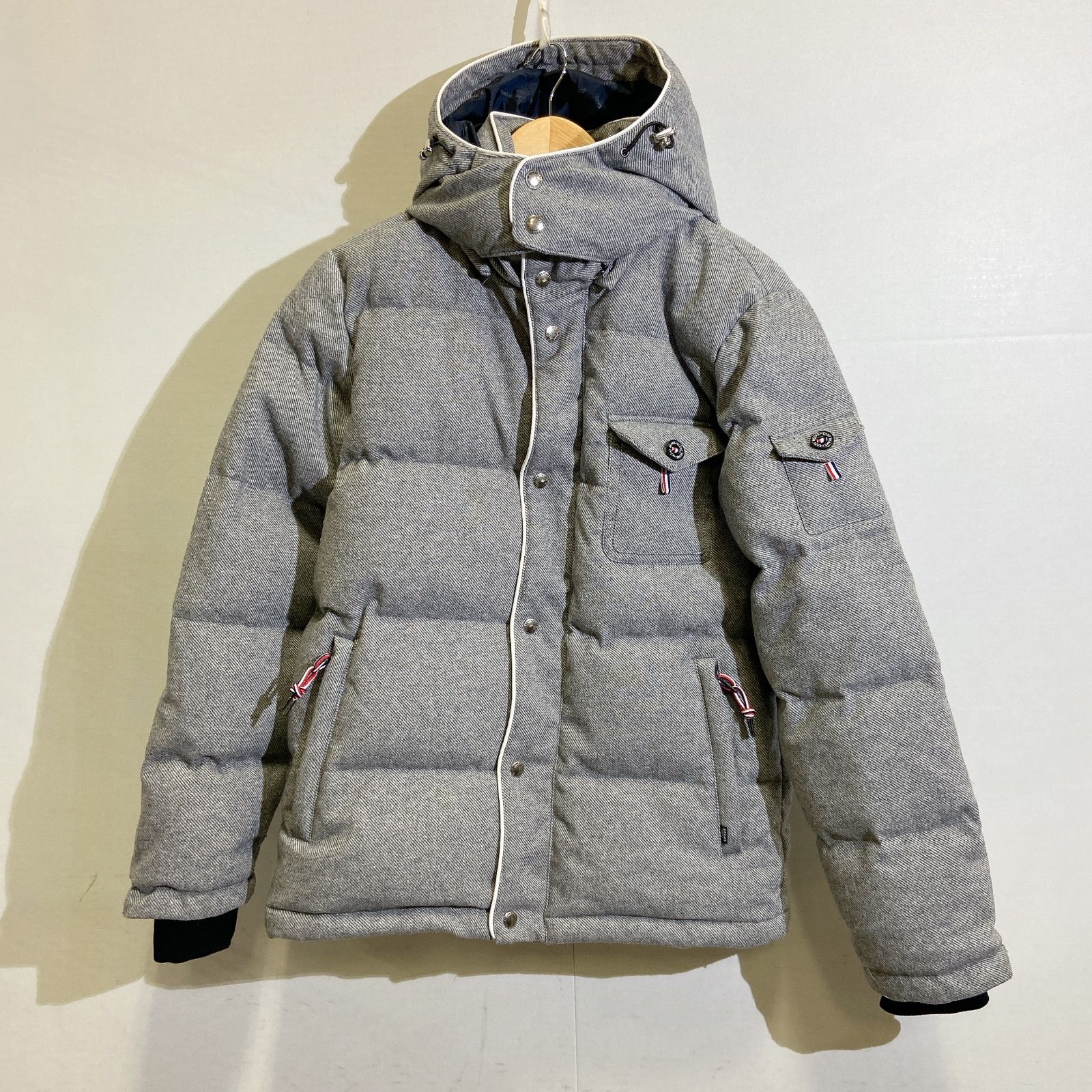BEAMS HEART ビームスハート ウール ツイル ダウンジャケット グレー M 
