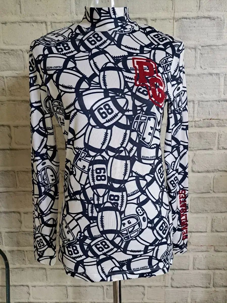 PEARLY GATES パーリーゲイツ 長袖シャツ レッド×白 ストライプ