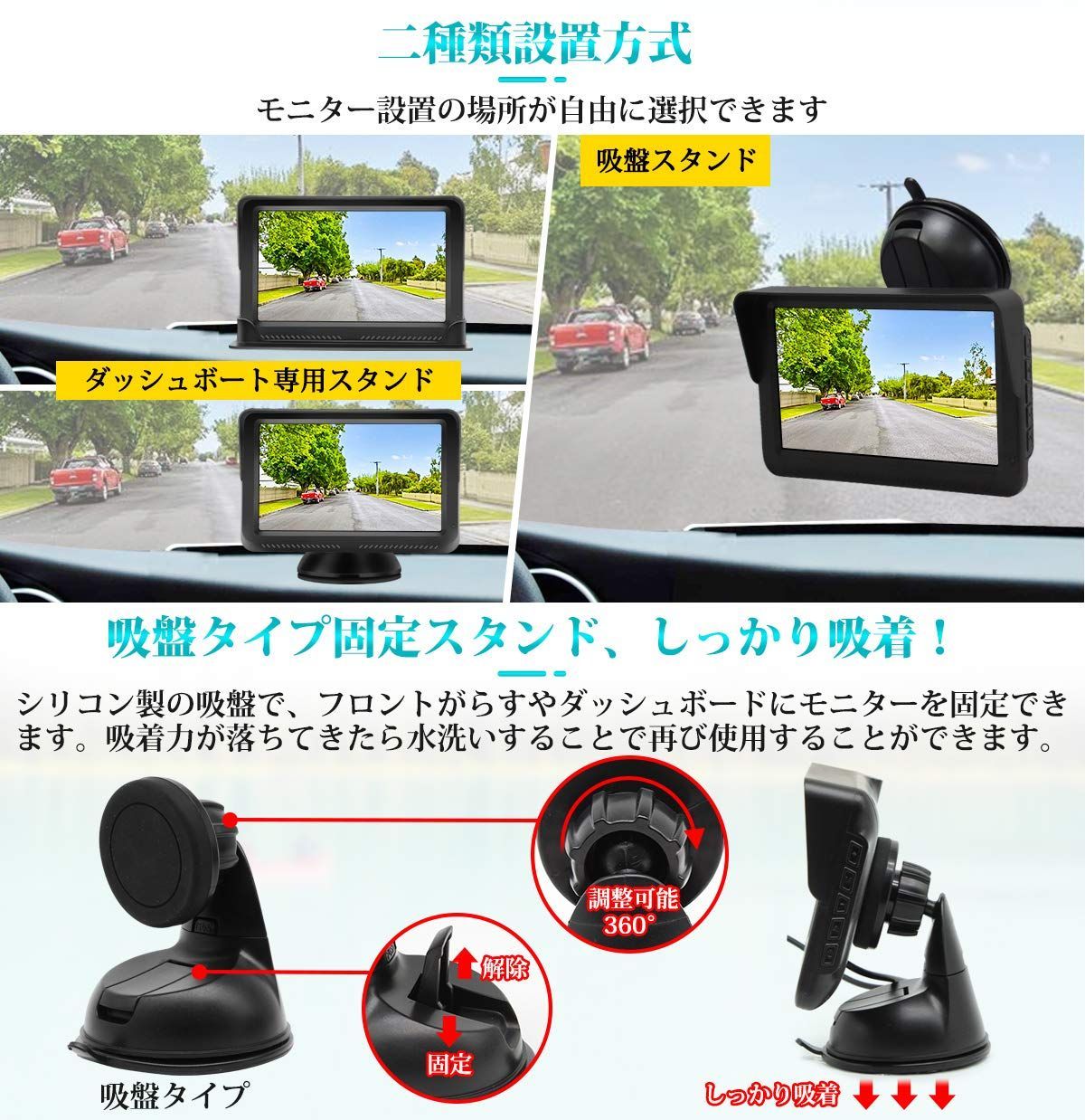 新着商品】URVOLAX バックモニターセット 5インチ大画面モニター AHD - メルカリ