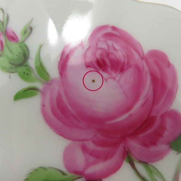 Meissen マイセン　ピンクローズ　プレート 未使用】Meissen マイセン ピンクローズ 21.5cm プレート 薔薇