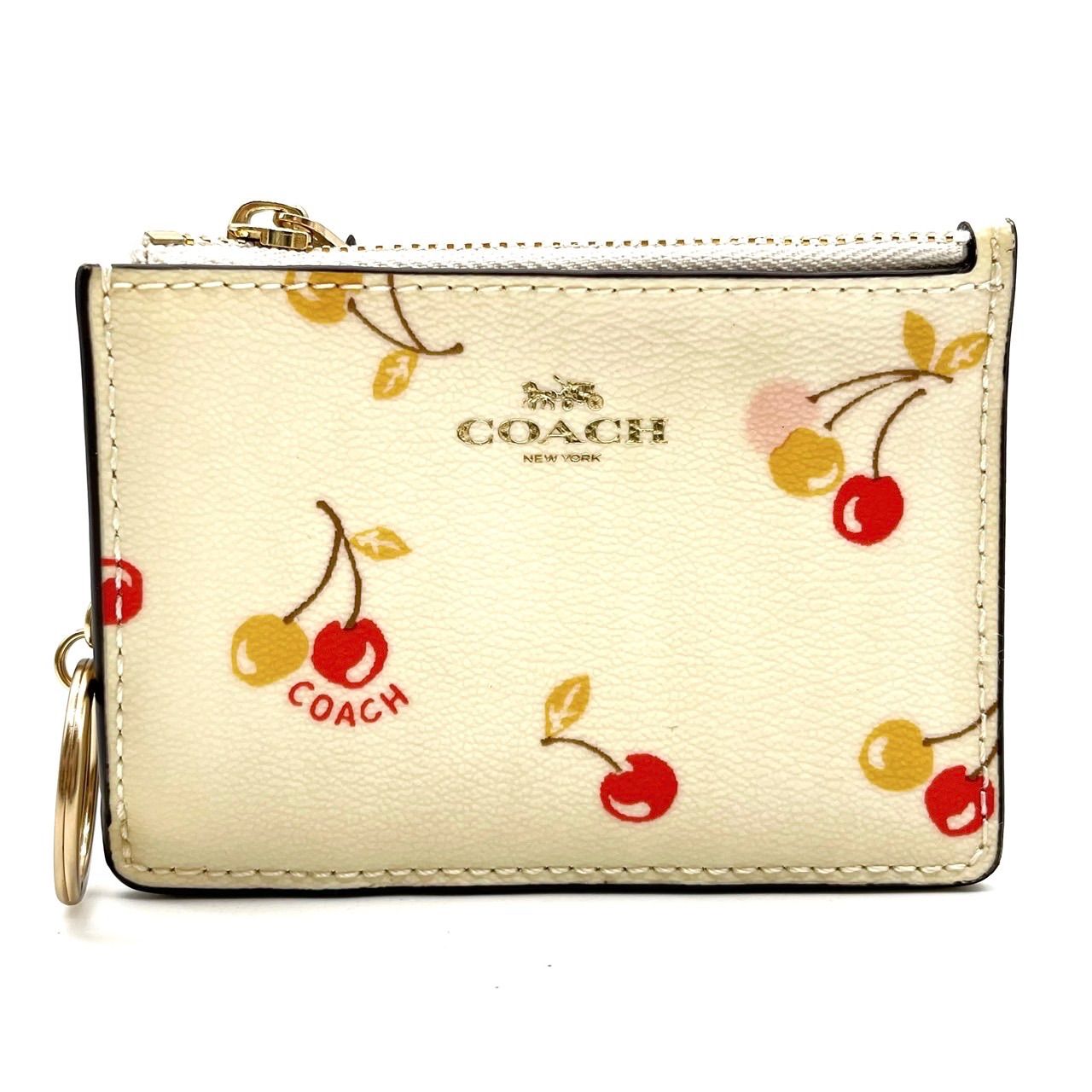 COACH コーチ　コインケース 小銭入れ財布 レッド チェリー さくらんぼ柄 COACH コーチ コインケース 小銭入れ財布 レッド チェリー