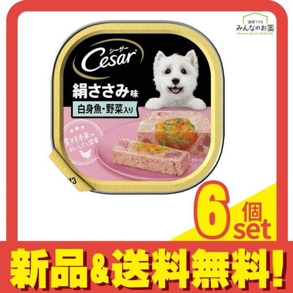 シーザー トレイ 絹ささみ味 白身魚 野菜入り ふわふわローフタイプ 100g 6個セット