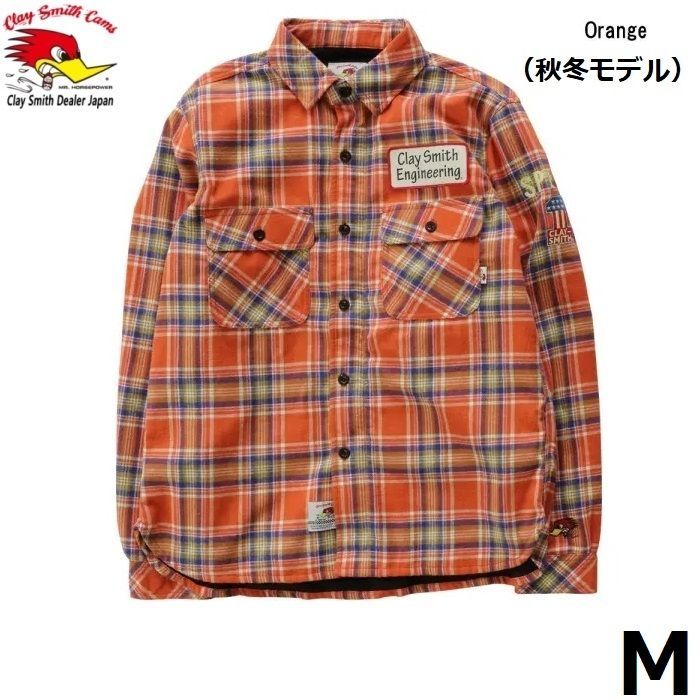 CLAY SMITH クレイスミス FELLOW FELLOW 防風シャツ CSY-4024 Orange Mサイズ 秋冬モデル
