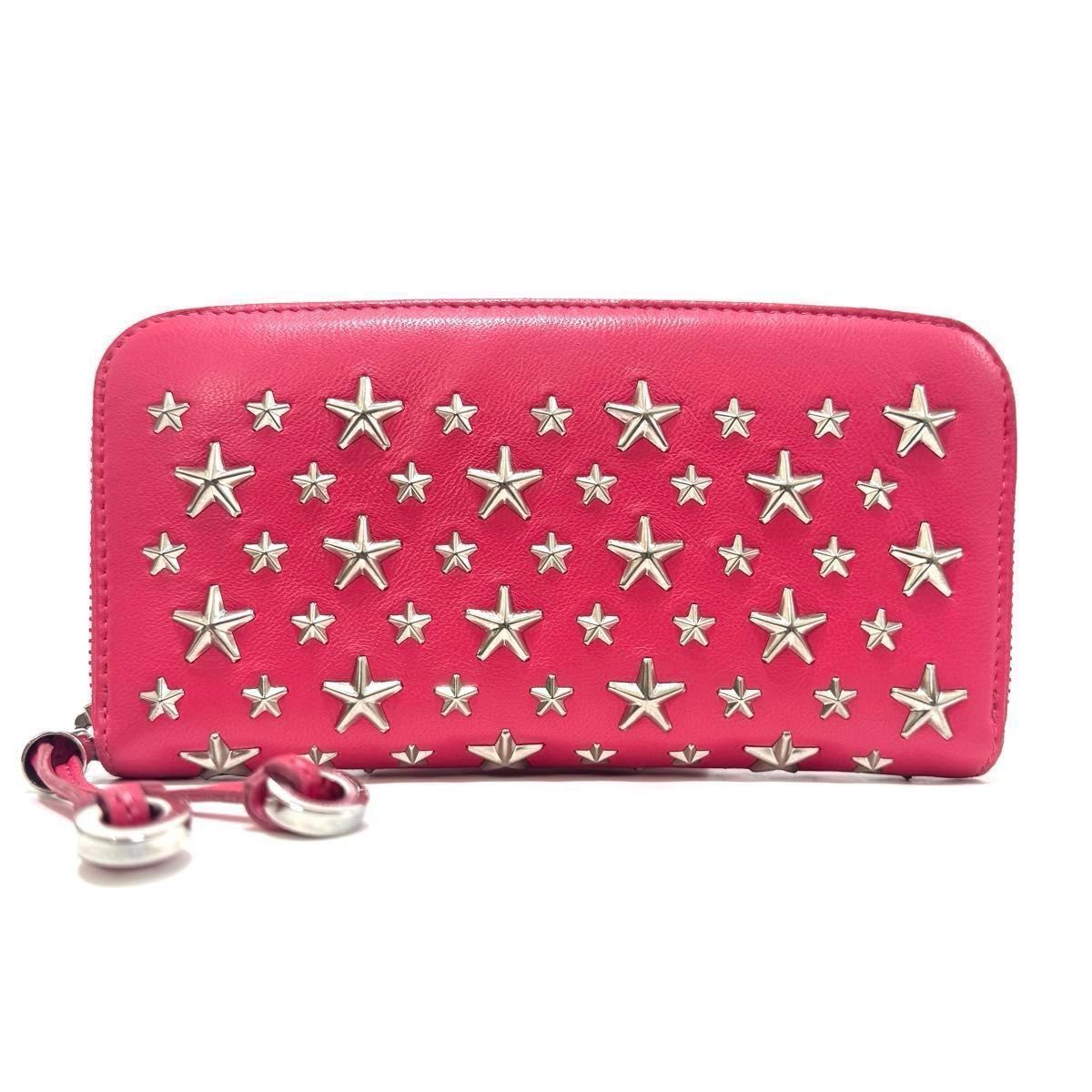 JIMMY CHOO スタースタッズ 長財布 ピンク ジミーチュウ 長財布 ロングウォレット long wallet 財布 ピンク