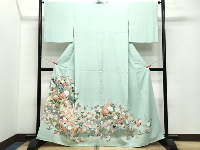 平和屋着物●豪華色留袖 友禅 作家物 鴛鴦草花文 正絹 CAAZ1076vf