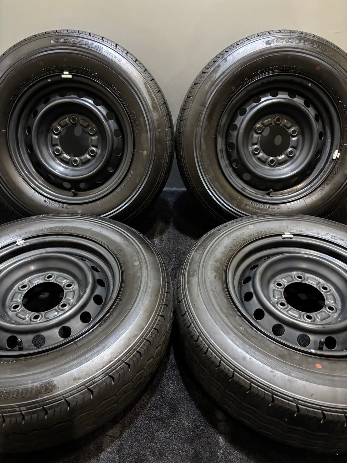 195/80R15 BRIDGESTONE/RD613 20年製 トヨタ ハイエース 純正スチール 15インチ 6J +35 139.7 6H 夏タイヤ ４本 （南2-I513）