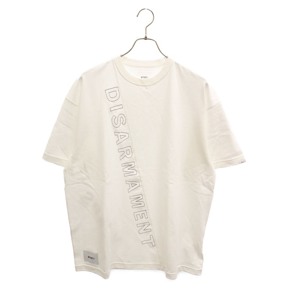 WTAPS (ダブルタップス) 23AW OBJ / SS / COTTON. DISARMAMENT コットン ジャージー ロゴプリント クルーネック カットソー 半袖Tシャツ ホワイト 232ATDT-CSM01