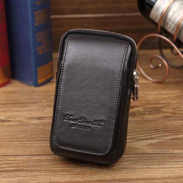 メンズ ファッション オシャレ アイテム 小物  革 携帯電話 ポーチ ウエスト バッグ 横長 スクエア カジュアル 牛革 工事現 作業用 大容量 多層 