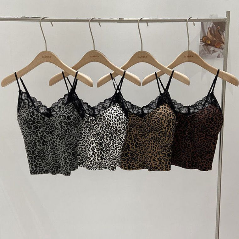 BASERANGE 新品未使用 ヒョウ柄キャミソール 2024年新作 リボンヒョウ