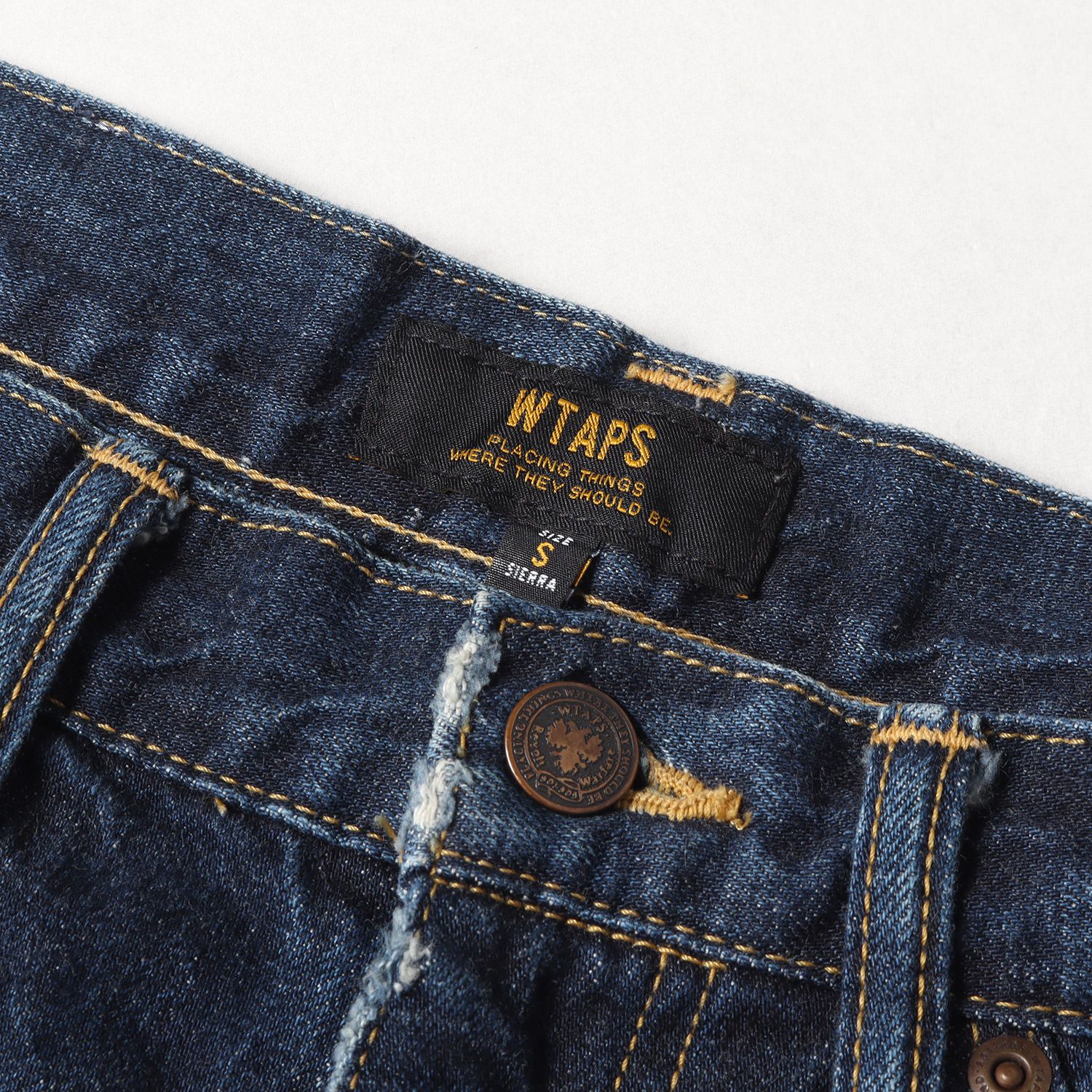 WTAPS ダブルタップス パンツ サイズ:S 15SS ダメージリペア加工 