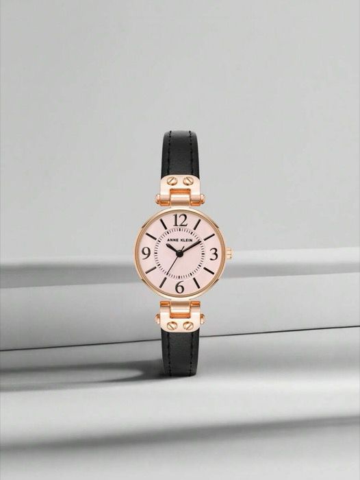 腕時計 レディース クォーツ ブラックレザーストラップ ゴールドクォーツ レディース腕時計 ライトピンク艶やかなダイヤル 調節 ストラップ 防水 10|9442PKBK