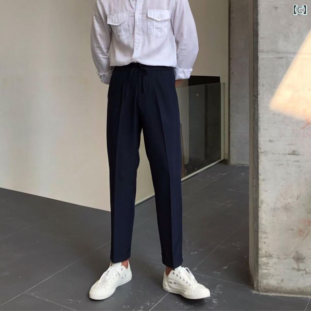 36 メンズ ファッション 服 男性用 オシャレ シンプル 大人 かっこいい 大きいサイズ ストリート 紳士服 夏 ストレート パンツ 韓国 スタイル ドレープ 伸縮性 ストレッチ カジュアル 通勤