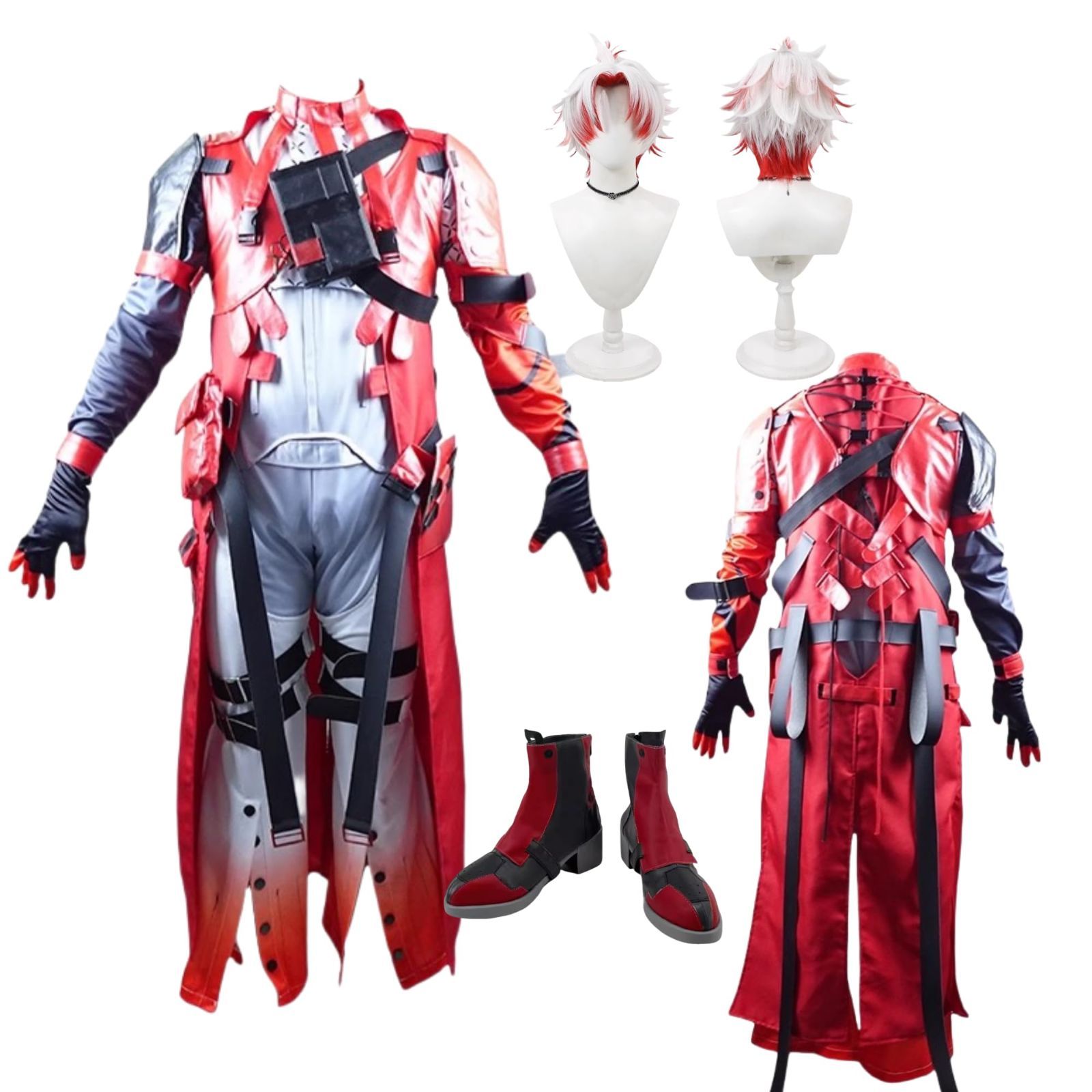新発売 高品質 ウィッグ＆靴付き 鳴潮 スカー 傷痕 Scar コスプレ衣装 Dハロ 仮装 コスチューム ハロウィン 漫遊展 撮影 観賞 クリスBJ0917ML03 ハロウィン