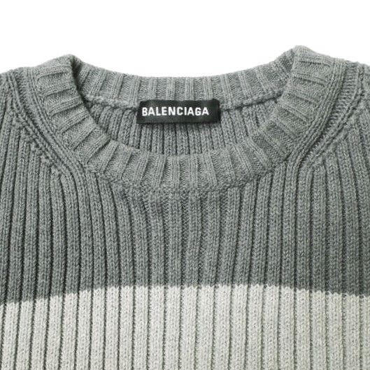 BALENCIAGA バレンシアガ 21SS イタリア製 BORDER BB LOGO KNIT ...