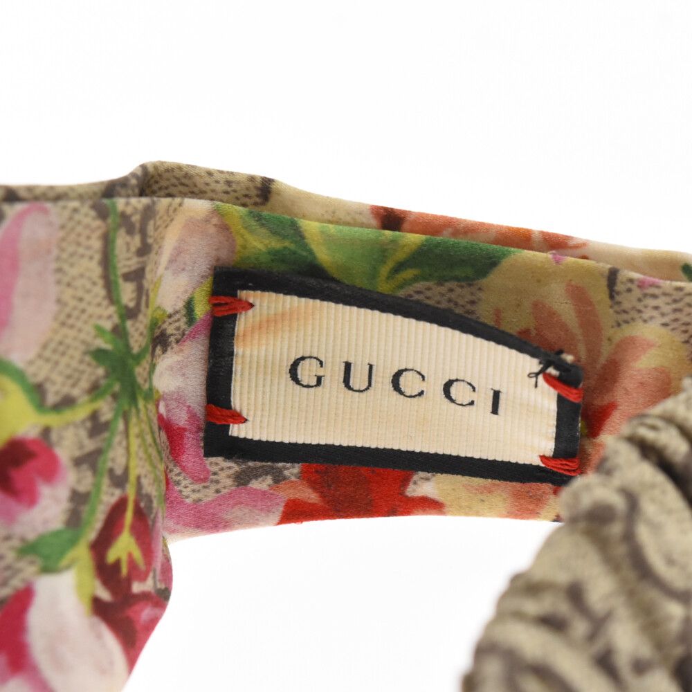 GUCCI (グッチ) GG Blooms Print Silk Headband フローラル