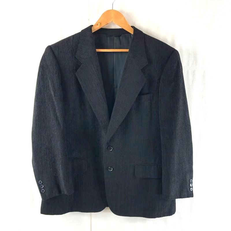 ニナリッチ NINA RICCI ジャケット コーデュロイ ロゴボタン スリット 肩パッド 日本製 黒 951174