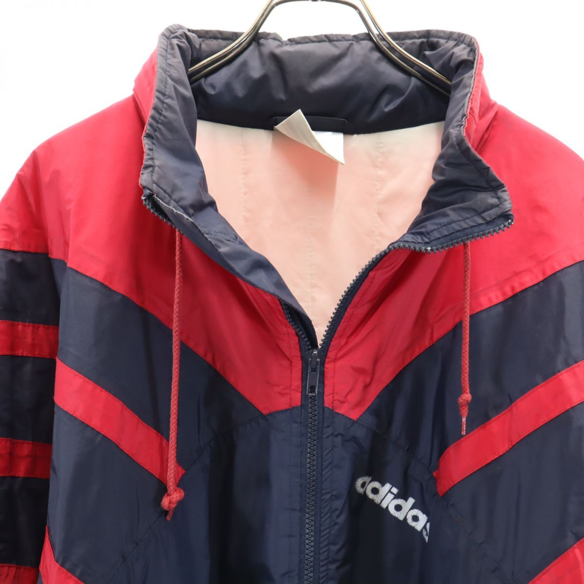 adidas アディダス 80’s ナイロンベンチコート アディダス 80s ヴィンテージ 中綿 ベンチコート L ネイビー系