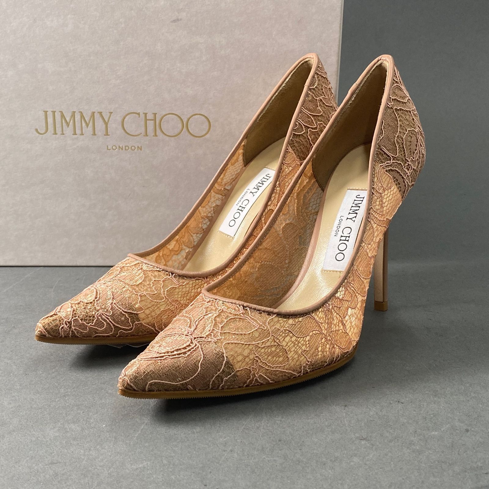 販売価格美品 ジミーチュウ JIMMY CHOO グリッター 25cm ヒール パンプス 靴