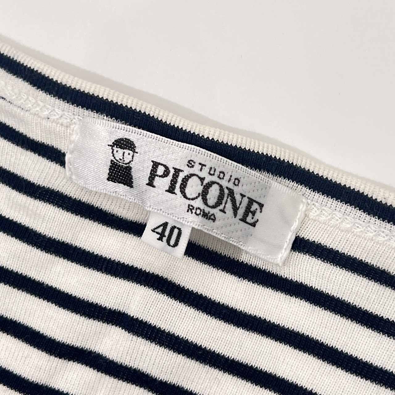 STUDIO PICONE ピッコーネ ボーダー コットン カーディガン 40