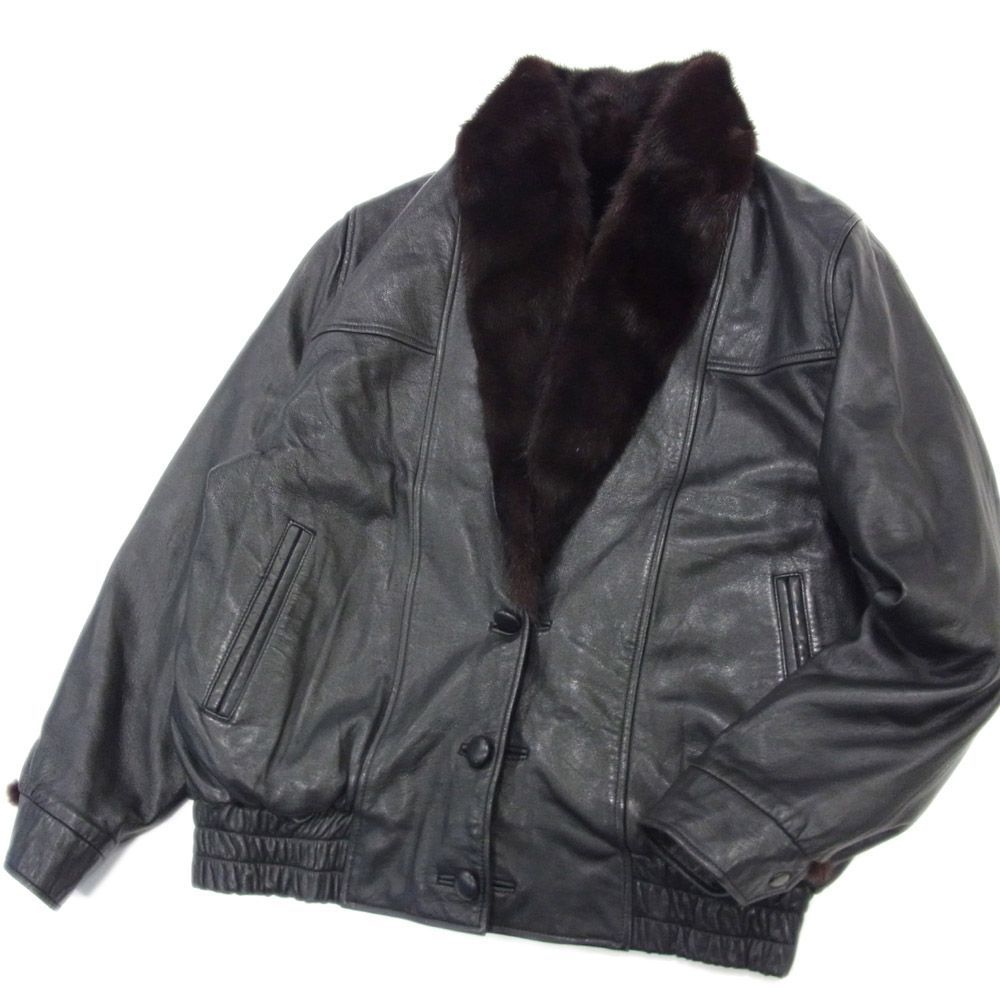ミンクと羊革 リバーシブル ボンバージャケット ミンクと羊革 リバーシブル ボンバージャケット レザージャケット