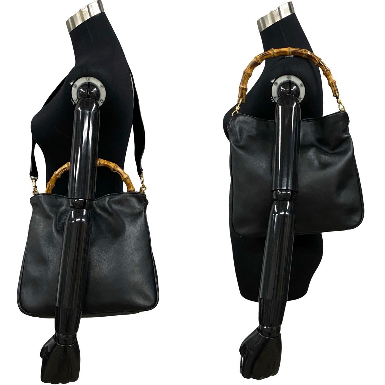 極 美品 GUCCI グッチ オールドグッチ ヴィンテージ バンブー レザー