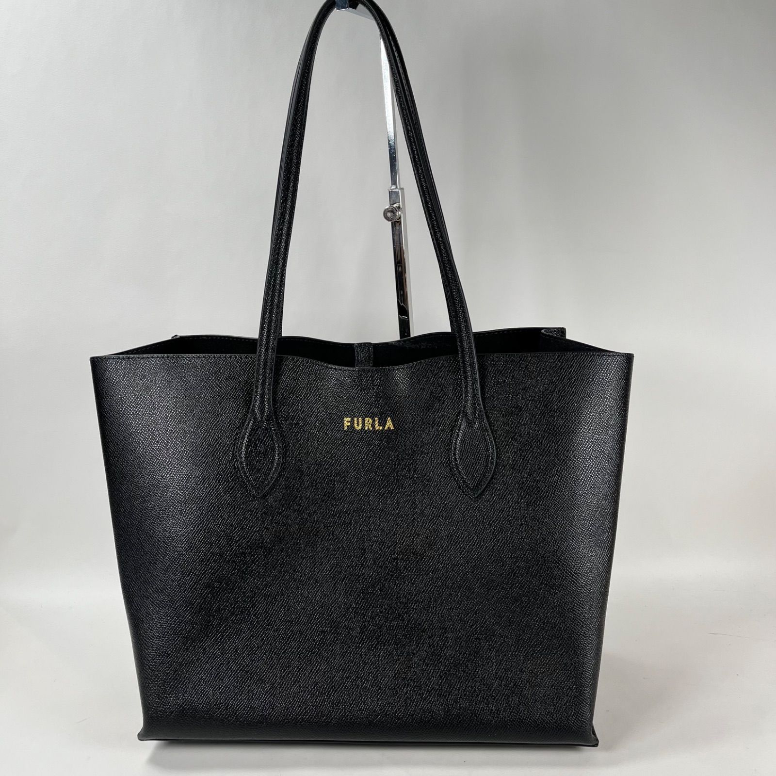 FURLA フルラ レザー トートバッグ ハンドバッグ ブラック black 黒