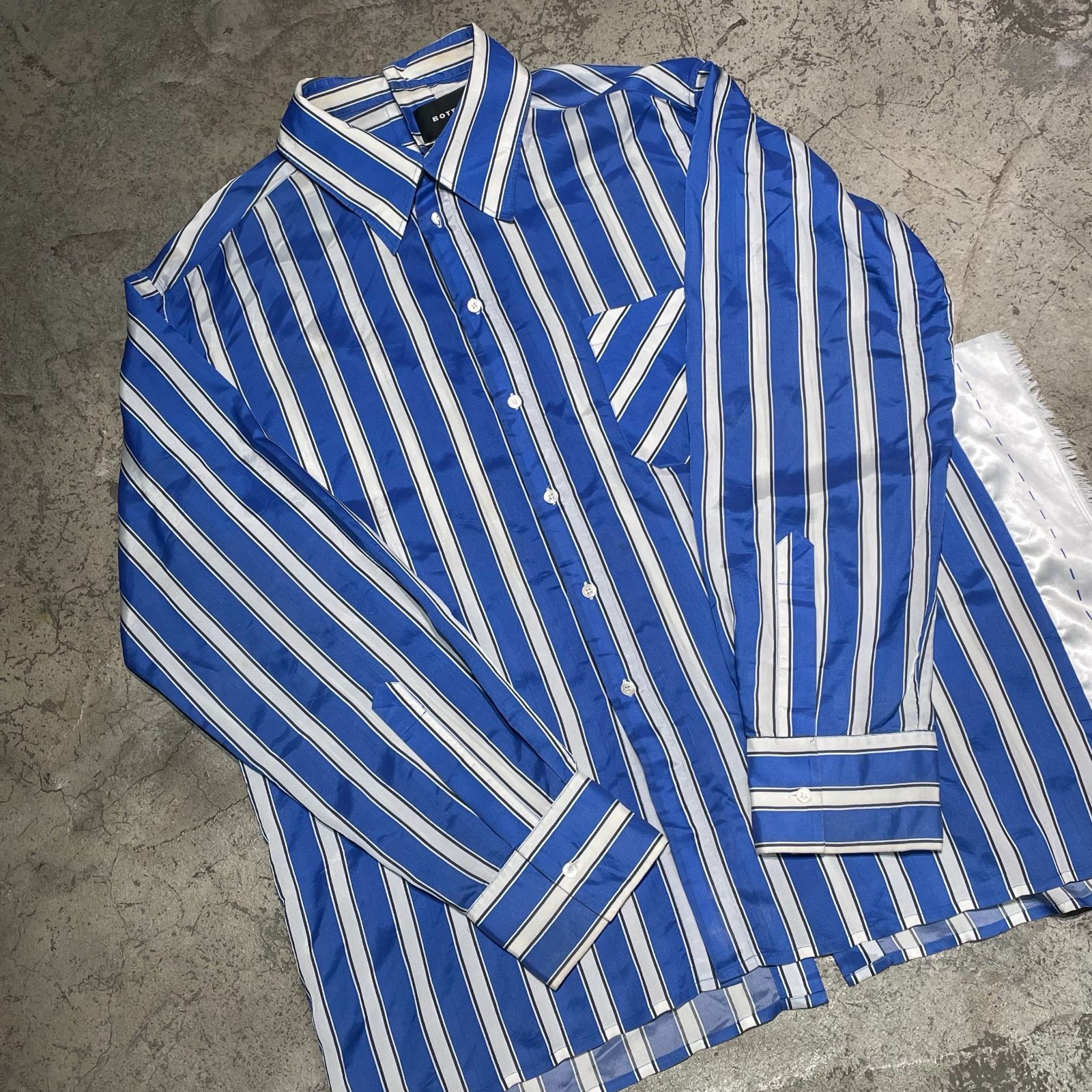 BOTTER ボッター 19AW SIDE LABER LINING SHIRT ストライプ BOTTER ボッター 19AW SIDE LABER LINING SHIRT ストライプ
