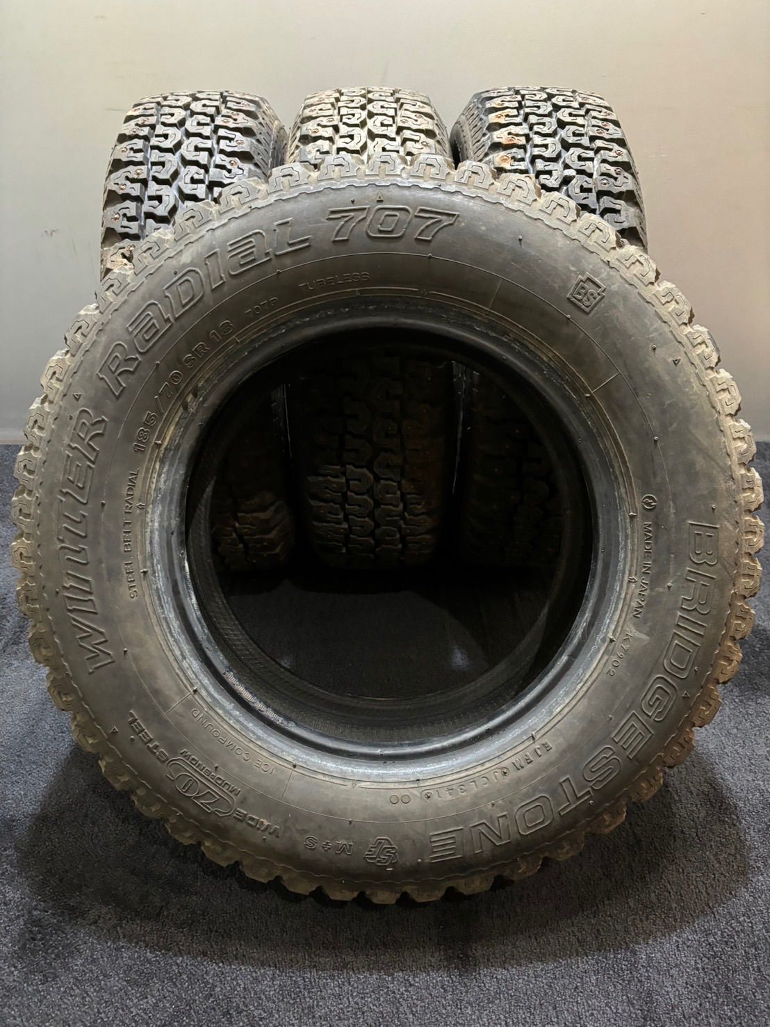 ☆185/70SR13 BRIDGESTONE/WINTER RADIAL 707 91年製 スタッドレス 4本 