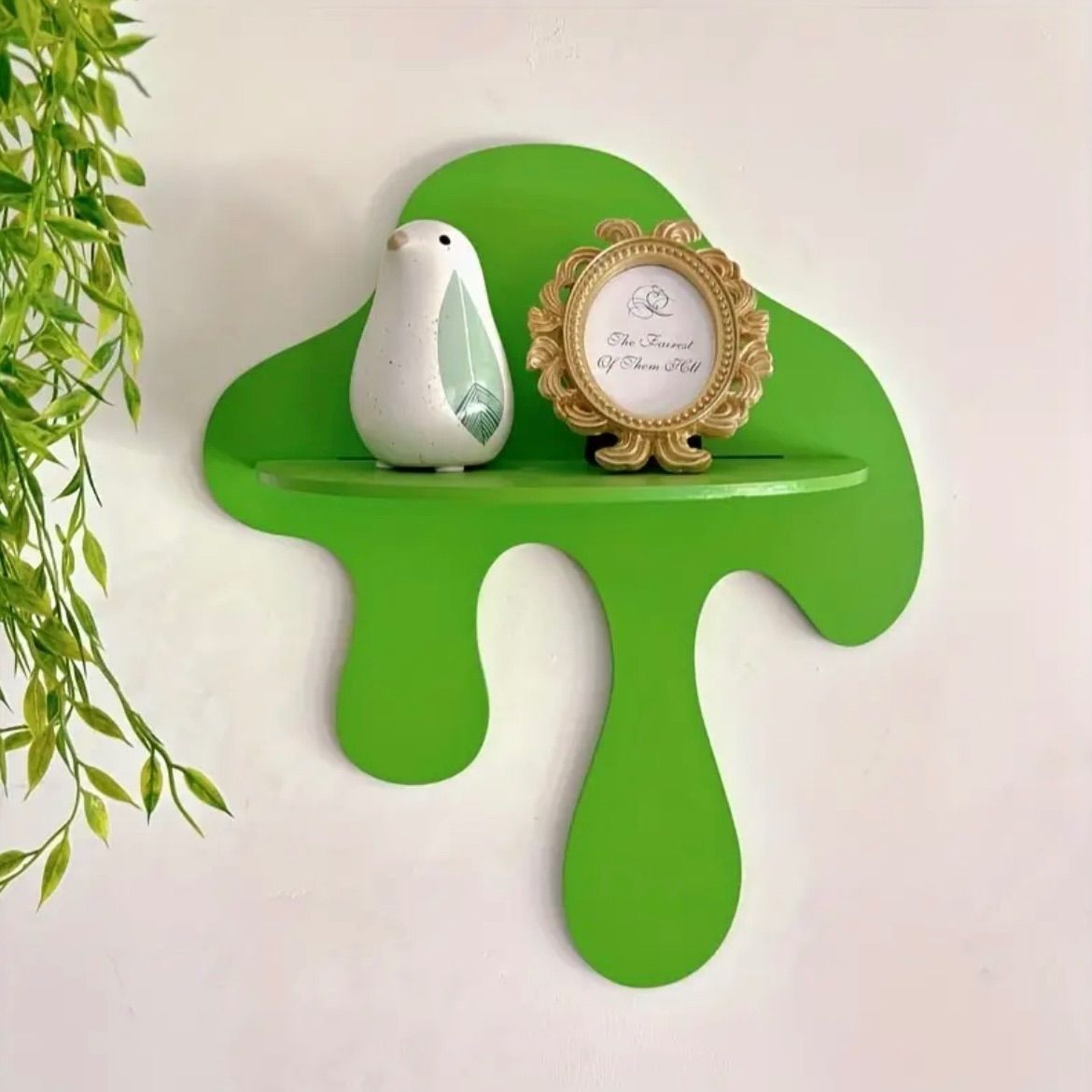 シェルフ 壁掛け棚 2点セット 塗装 小型 フローティングシェルフ 吊り棚 モダンデザイン ホームデコ ベッドルーム収納 ファミリースペース用 小物整理 ハンギング収納ラック 壁面収納 インテリアアクセント おしゃれ 壁面オーガナイザー シンプル グリーン