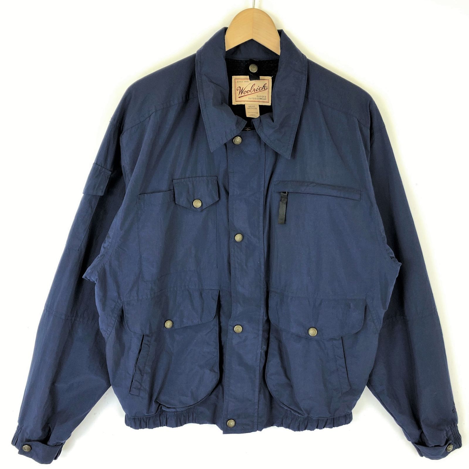 90's WOOLRICH ナイロンジャケット アウトドア ネイビー系 メンズM