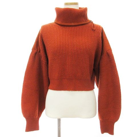 クラネ CLANE 18AW ニット セーター ミリタリー 長袖 ボリューム スリーブ ショート丈 オレンジ 1 S位 □SM1 - メルカリ