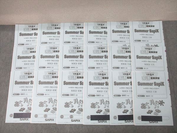 SapiX 国語教材 6年生 Summer & Weekly